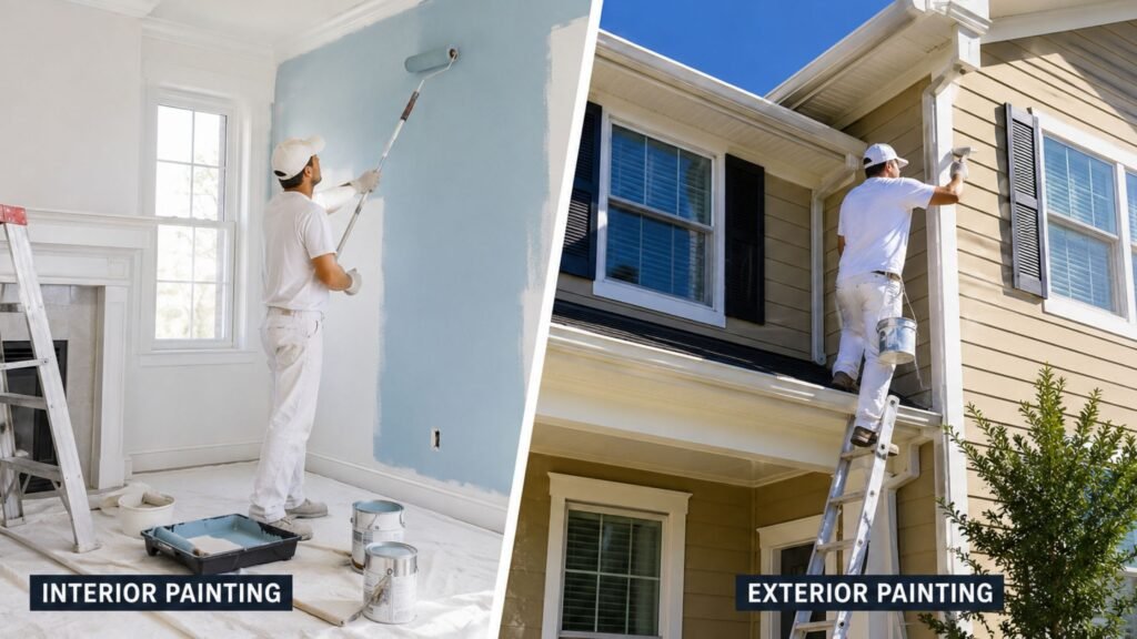 Interior Painting vs Exterior Painting